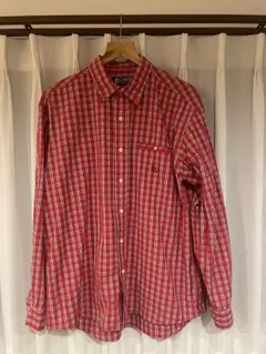 さ*餅様 CHAPS RALPH LAUREN 赤 チェック柄 長袖シャツ