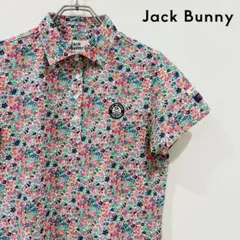 Jack Bunny ジャックバニー　総柄　花柄ポロシャツ　レディース　2のサムネイル
