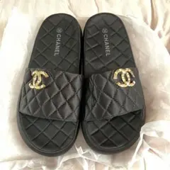 CHANEL シャネル ココマークキルティングサンダル 38 値下げのサムネイル