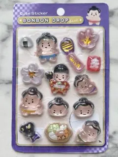 ボンボンドロップ シール まとめ売り お相撲さん ぷっくり 平成レトロ デコ