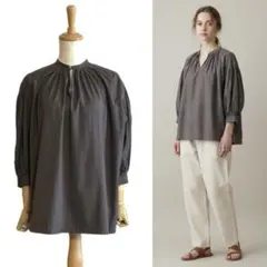 INDIA INDUSTRY】 EMBROIDERY SHIRT 7分袖グレー - メルカリ