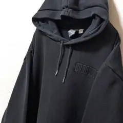 プーマ PUMA ロゴ スウェットパーカー ブラック 黒 XL 古着