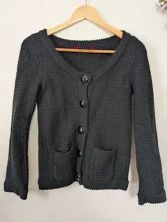 アプワイザーリッシェ　ブラック ラメニットカーディガン