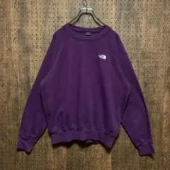 THE NORTH FACE スウェット　刺繍　ロゴ　ラグラン　紫　2ds62