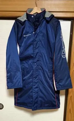 美品 チャンピオン ベンチコート 裏ボア 160cm ネイビー 中綿 ジュニア