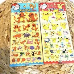 韓国限定 ポケモン5size sticker 2枚セット ピカチュウ ヒトカゲ