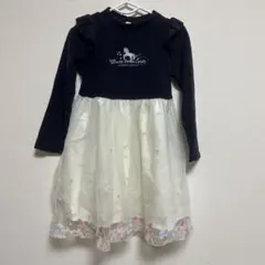 キッズワンピース　100 ネイビー　チュール