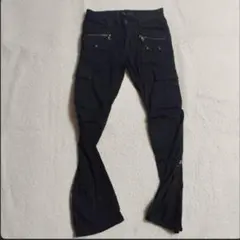 美品　NO ID　ノーアイディー　ブラック　パンツ　y2k スソジップ　多ポケのサムネイル