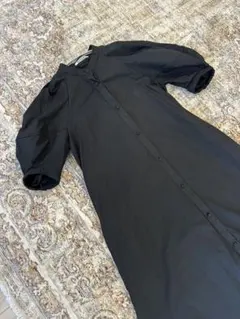 SNIDEL ブラック シャツワンピース パフスリーブ　　半袖　サイズ0