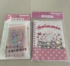 SWIMMER スイマー リングシール帳 アニマル柄 ピンク チャック式収納袋のサムネイル
