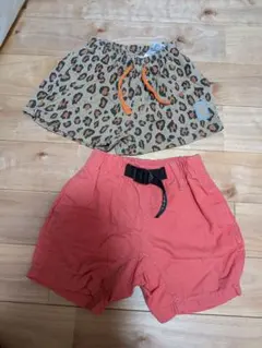 BREEZE ヒョウ柄・無地パンツ 2点セット 80