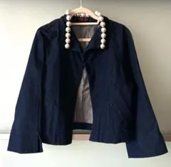 トリイユキ　 パール　デニムジャケット