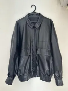 フェイクレザージャケット ブラック