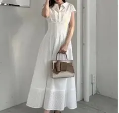 【25ss限定カラー】FRAY I.D 2wayネックフレアシャツワンピース