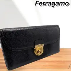 【正規品】Salvatore Ferragamo レザー 長財布 ブラックのサムネイル