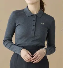 LACOSTE ラコステ スリムフィット ロングスリーブリブニットポロシャツ