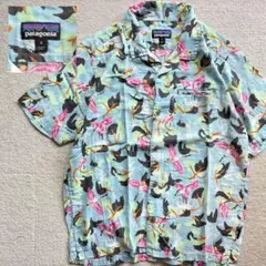 Patagonia パタゴニア フラミンゴ 半袖 アロハ シャツ Mのサムネイル