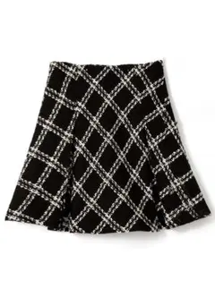 インパン付き ダイヤチェック柄ツイードフレアミニスカートmei37 gm790
