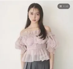 randa ランダ 今季オフショルシャーリングブラウス ピンク - メルカリ