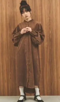 merlot コーデュロイ シャツワンピース