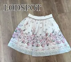 ロディスポット　フラワープリント　フレアスカート　ウエストゴム入り