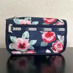 LeSportsac ポーチ ネイビー 花柄
