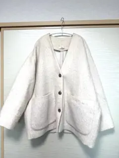 シャギージャケット ノーカラージャケット