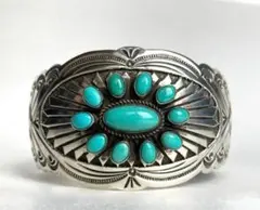 NAVAJO Sterling Silver バングル「R. WYLIE 」刻印