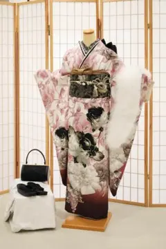 最終価格】美品 白系振袖7点セット166.5cm成人式ホワイト系成人式Nn42 
