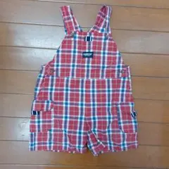 オシュコシュ　オーバーオール　赤チェック　size90