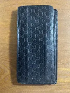 Gucci GGパターン 黒レザー長財布