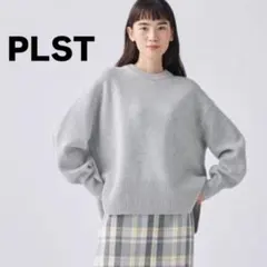 PLST エクストラファインメリノミドルゲージ　ウール　クルーネックセーター　M