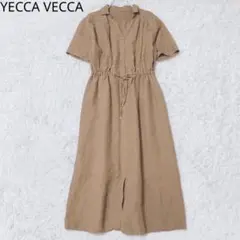 エシカ ESICA 半袖オールインワン 綿麻混 春夏 ワイドパンツ リネン