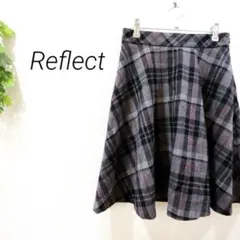 Reflect フレアスカート　チェック柄　グレー　膝丈　秋冬