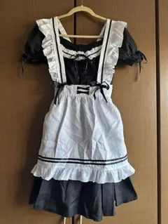 メイド服 コスプレ 定番 エプロン カチューシャ チョーカー付 Mサイズ