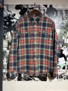 ダ*イ様 CALEE チェック柄ネルシャツ ネイビー/レッド