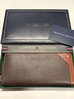 TOMMY HILFIGER ジッパー財布 ブラウン/オレンジ