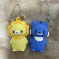 こわくないね　ふっくらラバーフィギュア　2個セット　ライオン　オオカミ