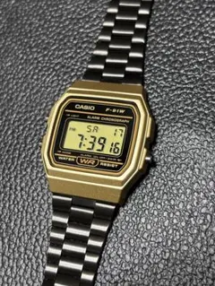 限定品　CASIO F-91WM-9AJH 艶消しブラックステンレスベルト