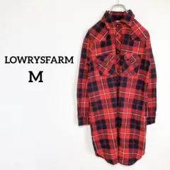 【ローリーズファーム 】チェックシャツ 長袖　シャツワンピース チュニック　M