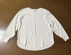 ユニクロ/ワッフルT/ホワイト/XL