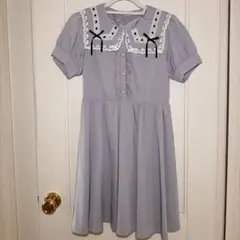 アンクルージュ＊セーラー襟ワンピース アイスブルー