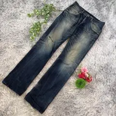 ✨Lee✨サイズ30 （メンズM相当）ダメージ加工 デニムパンツ インディゴのサムネイル