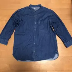 GLOBAL WORK デニムシャツ 7分袖 Mサイズ マチ付き インディゴ染め