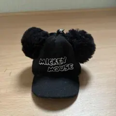 ミッキーマウス 黒いファンキャップキーホルダー
