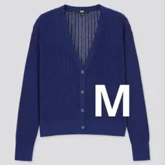 UNIQLO ハイツイストコットンショートカーディガン ブルー Mのサムネイル