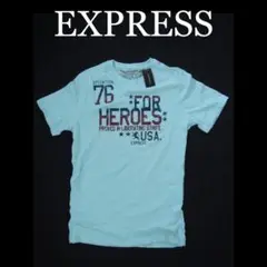 新品★エクスプレス EXPRESS メンズ Tシャツ ライトブルー 【S】