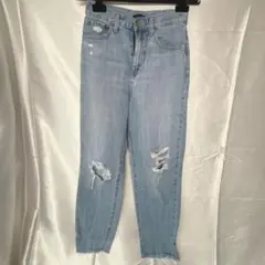 希少人気 レディース ユニクロ ダメージ ストレート デニムパンツ 23 Y2K
