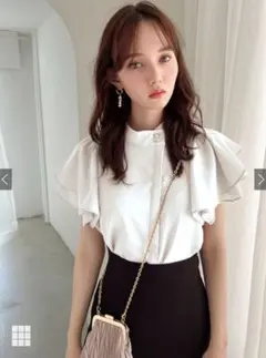 GRL al151 ダブルフリルスリーブハイネックブラウス