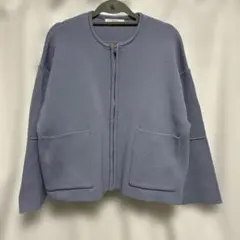 【美品】Thevon ジップカーディガン ブルー フリーのサムネイル